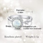 CDE Rotating Birthstone Rings for Women 18K Gold Plated Open Adjustable Ring Ladies Girls Birthday Gift Size 5-9