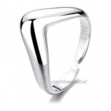 Chevron Ring S925 Sterling Silver V-Shaped Open Ring