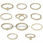 Chmier 11 Pcs Women Rings Set Knuckle Rings Bohemian Rings for Girls Vintage Gem Crystal Rings Joint Knot Ring Sets for Teens Party Daily Fesvital Jewelry Gift