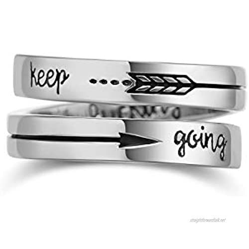 GDDX Thumb Never Give Up Rings Sterling Silver Adjustable Band Rings Jewellery For Women Mens