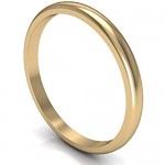 GOLDLINKS Unisex Gents Ladies 2mm D Shape Wedding Ring Band | Made in the UK | Solid Gold Ring | Unbeatable quality | High Polished Mirror Shine | Engraving Available