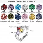 Lam Hub Fong Personalized Mothers Rings with 3 Simulated Birthstones for Grandmother Mother Anniversary Rings