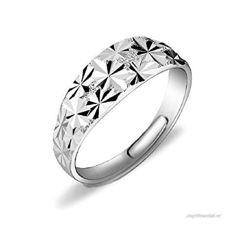PIXNOR Women''s Ladies S990 Sterling Silver Sparkling Starry Adjustable Finger Ring