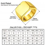 PROSTEEL Customized 26 Alphabet Initial Square Flat Biker Style Polished Ring Stainless Steel/Gold Plated (Send Gift Box)