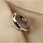 QIANDI Animal Rings Jewelry 925 Sterling Silver Beautiful Unique Cat Ear Ring Party Women