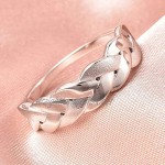 RACHEL GALLEY Silver Braid Band Ring for Women Shinny 925 Sterling Stamped High Gloss Plain Solid Designer Jewellery