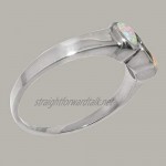 Solid 925 Sterling Silver Natural London Blue Topaz & Opal Womens Trilogy Ring - Sizes J to Z Available including half sizes