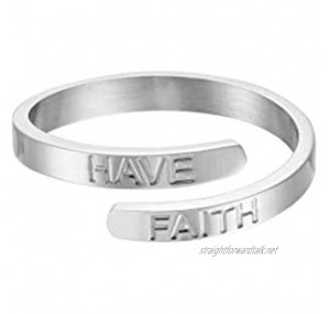 Soul Analyse Ring HAVE FAITH Mantra Affirmation Stainless Steel Silver Ring