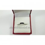 The Sapphire Ring Collection: Sterling Silver Sapphire & Diamond Engagement Ring Ring Size H I J K L M N O P Q R S T U V W