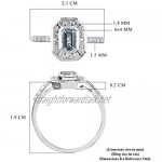 TJC Aquamarine Halo Ring for Women in Platinum Plated 925 Sterling Silver Anniversary/Wedding/Proposal Gemstone Jewellery with White Zircon Blue Coloured March Birthstone Jewellery