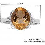 TJC Citrine Solitaire Ring for Women in 925 Sterling Silver Engagement Gemstone Jewellery with Simulated White Zircon