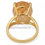 TJC Citrine Solitaire Ring for Women in Yellow Gold Plated 925 Sterling Silver Engagement Gemstone Jewellery