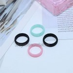 Yienate Fashion Silicone Rings Comfortable Affordable Colorful Wedding Rings Singles& 4-Pack Wedding Bands for Women and Girls (SIZE9(18.9mm 59.5mm) 4-Pack)